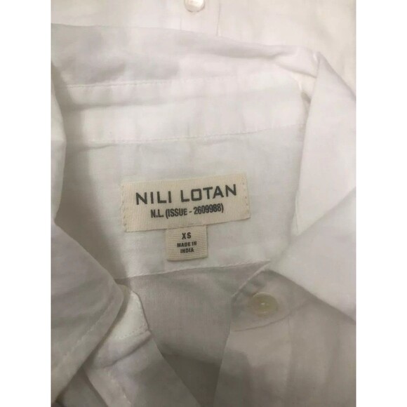 Nili Lotan Cotton Voile NL Buttondown Formal Shirt Top Cotton White XS 283750 - Picture 10 of 10